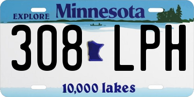 MN license plate 308LPH