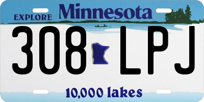 MN license plate 308LPJ
