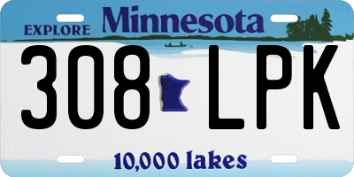 MN license plate 308LPK