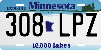 MN license plate 308LPZ