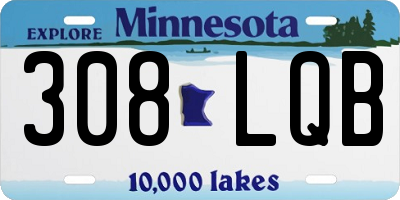 MN license plate 308LQB