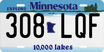 MN license plate 308LQF