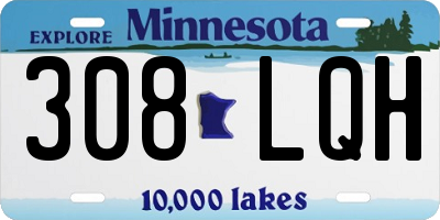 MN license plate 308LQH