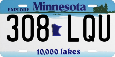 MN license plate 308LQU