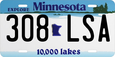 MN license plate 308LSA