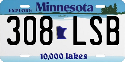 MN license plate 308LSB