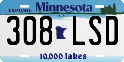 MN license plate 308LSD