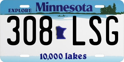 MN license plate 308LSG