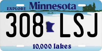 MN license plate 308LSJ