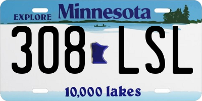 MN license plate 308LSL
