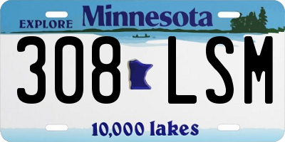 MN license plate 308LSM