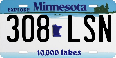 MN license plate 308LSN