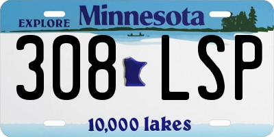 MN license plate 308LSP