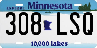 MN license plate 308LSQ