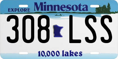 MN license plate 308LSS