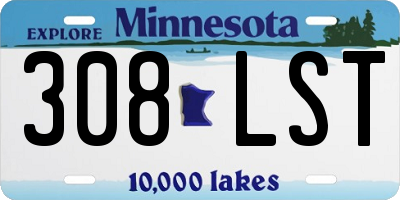 MN license plate 308LST