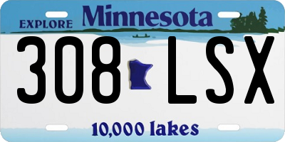 MN license plate 308LSX