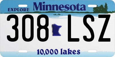 MN license plate 308LSZ