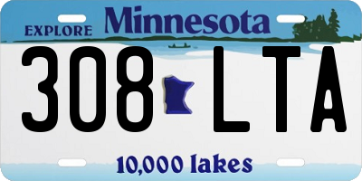 MN license plate 308LTA