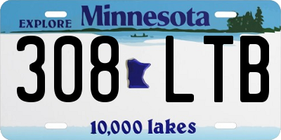 MN license plate 308LTB