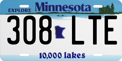 MN license plate 308LTE