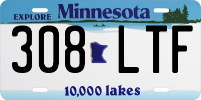 MN license plate 308LTF