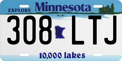 MN license plate 308LTJ