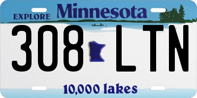 MN license plate 308LTN