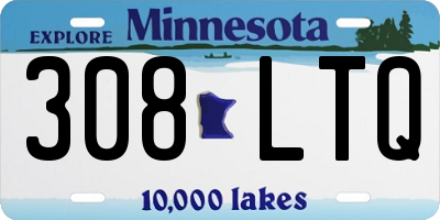 MN license plate 308LTQ