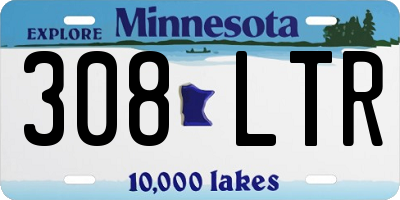 MN license plate 308LTR