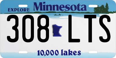 MN license plate 308LTS