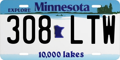 MN license plate 308LTW