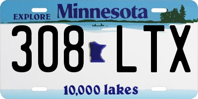 MN license plate 308LTX