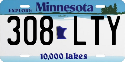 MN license plate 308LTY