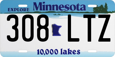 MN license plate 308LTZ