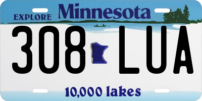 MN license plate 308LUA