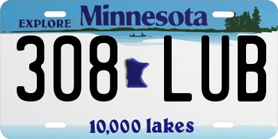 MN license plate 308LUB