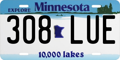 MN license plate 308LUE