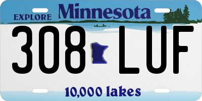 MN license plate 308LUF