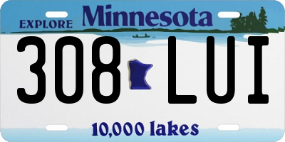 MN license plate 308LUI