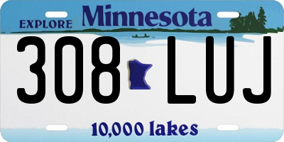 MN license plate 308LUJ
