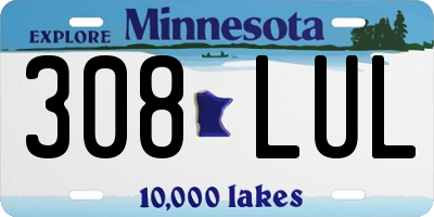 MN license plate 308LUL