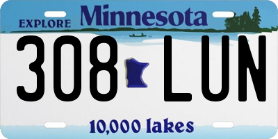 MN license plate 308LUN
