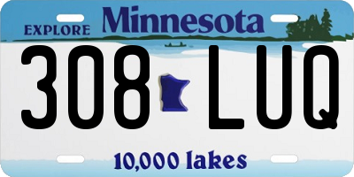 MN license plate 308LUQ
