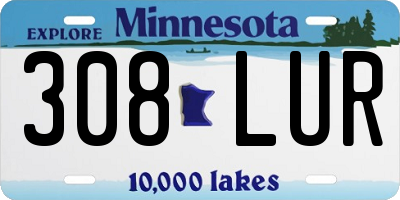 MN license plate 308LUR