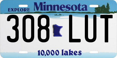 MN license plate 308LUT