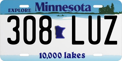 MN license plate 308LUZ