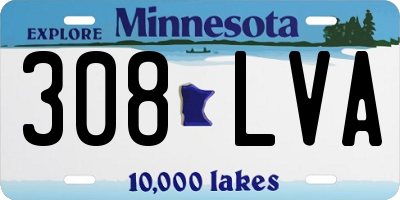 MN license plate 308LVA