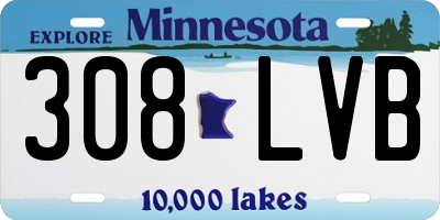 MN license plate 308LVB