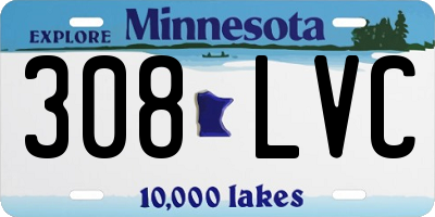 MN license plate 308LVC